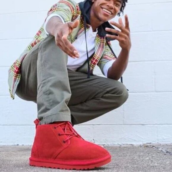 UGG Neumel Men\'s Red Suede Chukka Lace Up Ankle Boots Size 13 main image 7